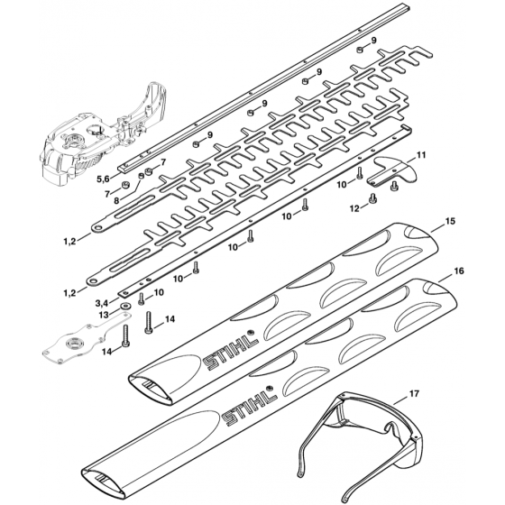 Stihl HSE60 HSE70 Cutter Bar Assembly