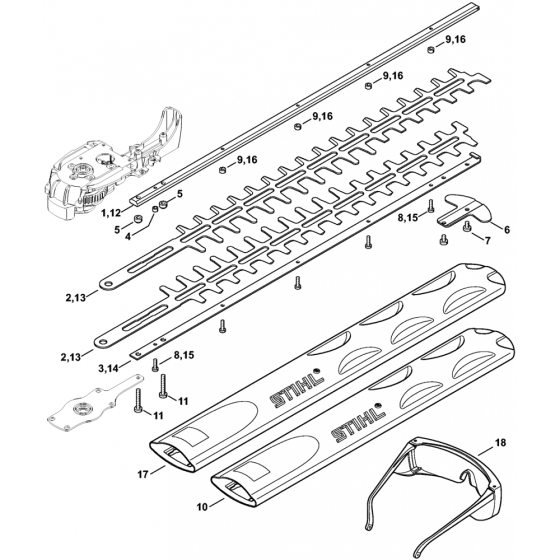 Stihl HSE61 Hedgecutter Cutter Bar Assembly