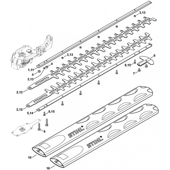 Stihl HSE71 Hedgecutter Cutter Bar Assembly