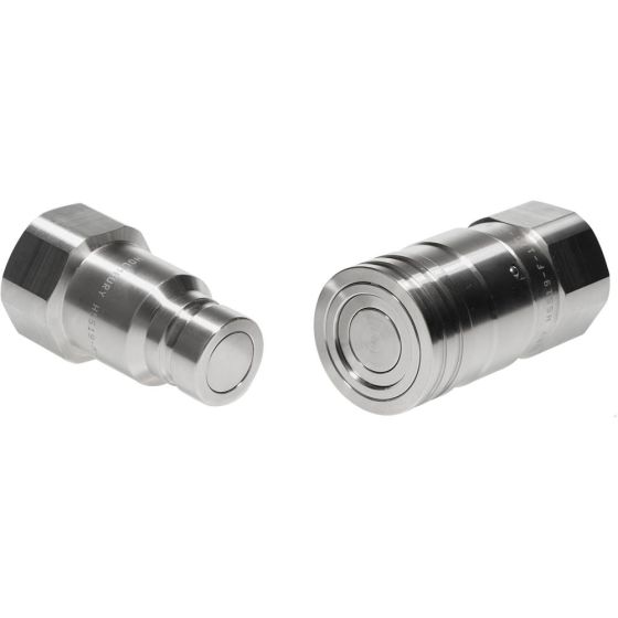 AISI 316 Flat Face Coupling ISO16028 350 Bar MWP, Series: HSS, Thread Size: 1/4", Gender: Male