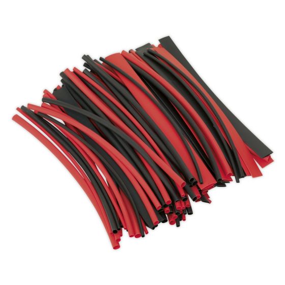 Heat Shrink Tubing Black & Red 200mm 100pc Sealey Part No. HST200BR