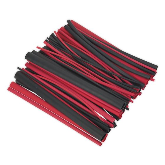 Heat Shrink Tubing Assortment 72pc Black & Red Adhesive Lined 200mm Sealey Part No. HSTAL72BR