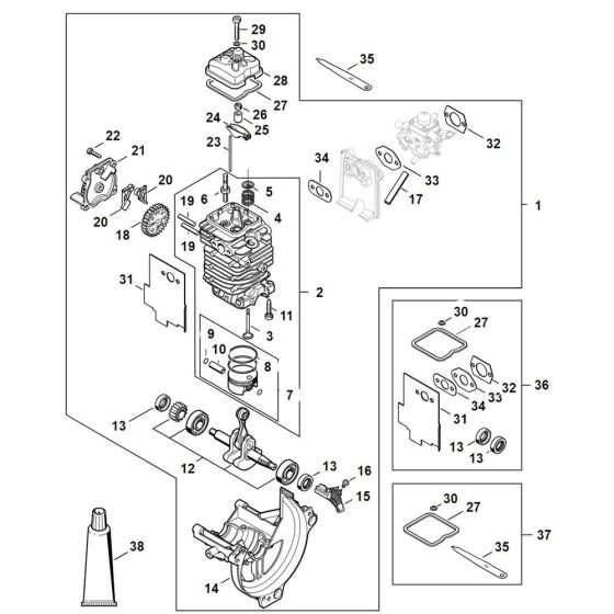 Engine Ø 43 mm for Stihl HT 135 Pole Pruner