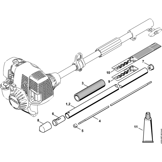 Drive tube assembly for Stihl HT-KM KombiTool