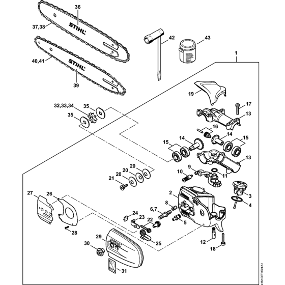 Gear head for Stihl HT-KM KombiTool