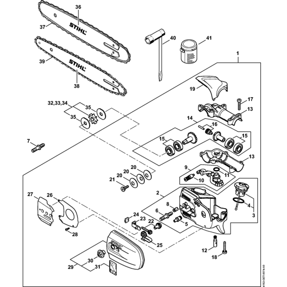 Gear head Assembly for Stihl HT100 Pole Pruners