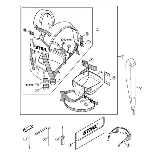 Tools & Full Harness for Stihl HT101 Pole Pruner