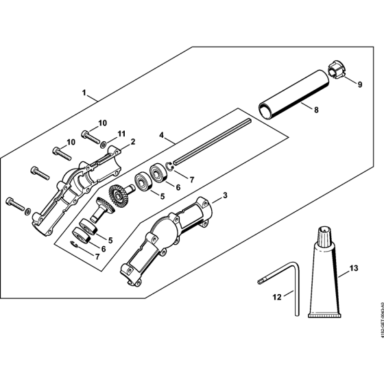 Angle drive Assembly for Stihl HT101 Pole Pruners