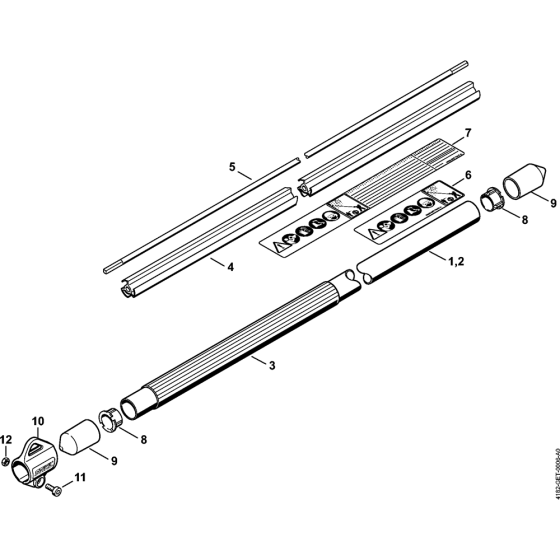 Drive tube assembly HT 102 Assembly for Stihl HT102 Pole Pruners