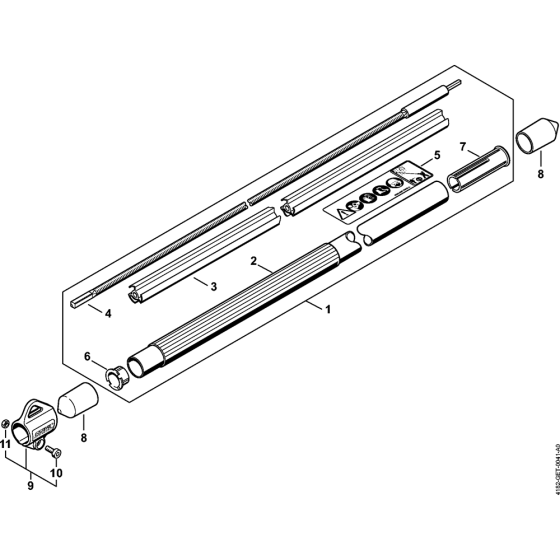 Drive tube assembly HT 130 Assembly for Stihl HT130 Pole Pruners