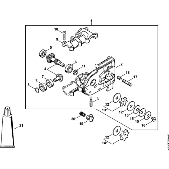 Gear Head (38.2016) Assembly for Stihl HT131 Pole Pruners