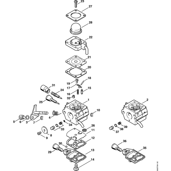 Carburetor C1Q-S157, C1Q-S69 (41.2017) (45.2009) Assembly for Stihl HT70 HT70K HT75 Pole Pruners