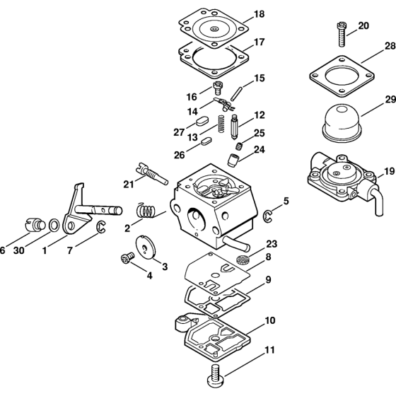 Carburetor C1Q-S56-1 48 792 225 (16.2001) Assembly for Stihl HT70 HT70K HT75 Pole Pruners