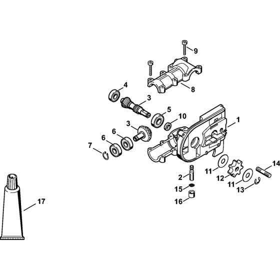 Gear head HT 70 (38.2002) Assembly for Stihl HT70 HT70K HT75 Pole Pruners