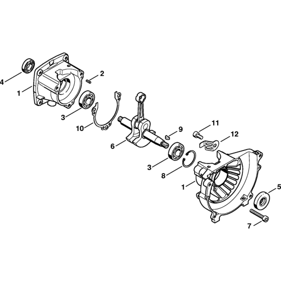 Crankcase Assembly for Stihl HT73 Pole Pruners