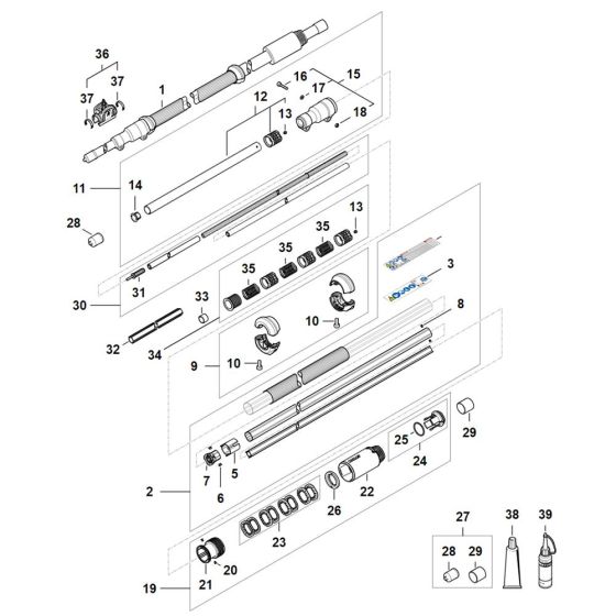 Drive Tube Assembly for Stihl HTA 160 Pole Pruner