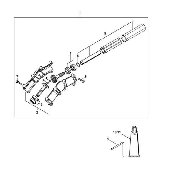 Angle Drive Assembly for Stihl HTA 160 Pole Pruner