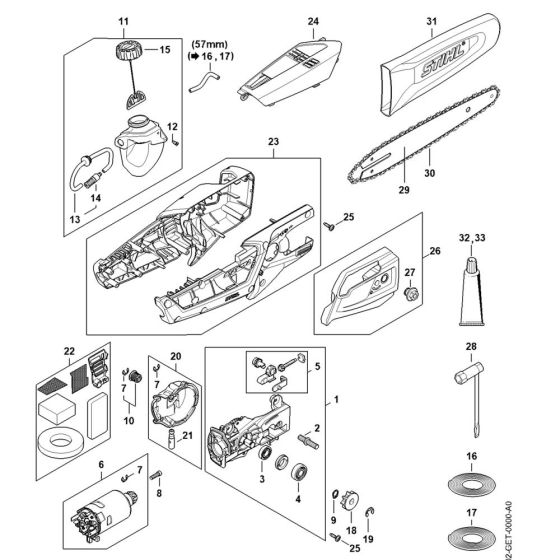 Powerhead Assembly for Stihl HTA 50 Pole Pruner