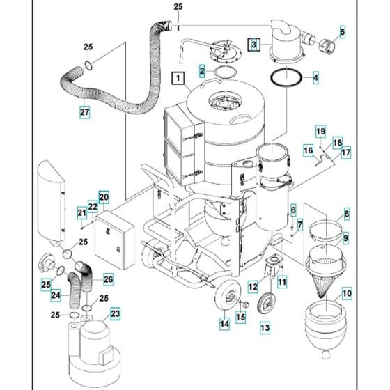 Chassis Assy for HTCD80 Husqvarna Dust Extractor