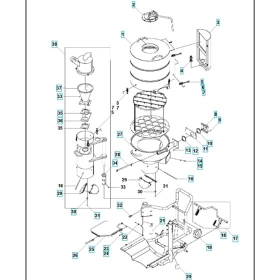 Chassis Assy 3 for HTCD80 Husqvarna Dust Extractor