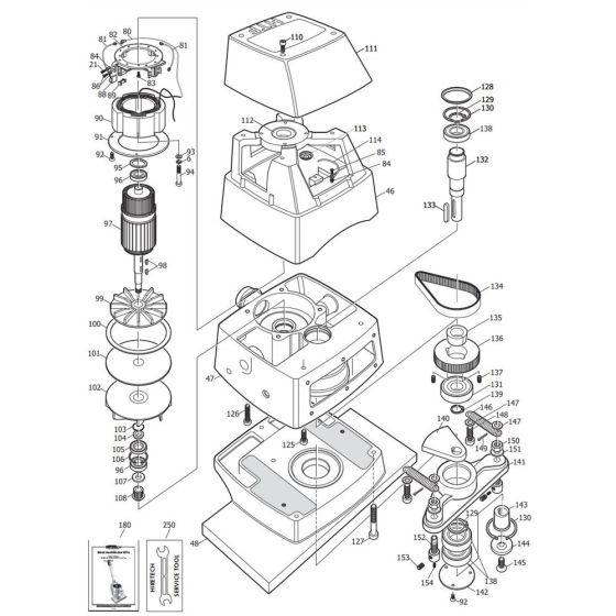 Complete Assembly -1 for Hiretech HTF Floor Sander