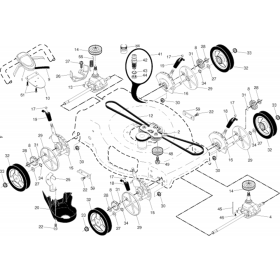 Drive Assembly for Husqvarna HU800AWD Consumer Lawn Mower