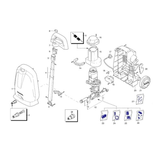 Complete Assembly for Makita HW102 Pressure Washer