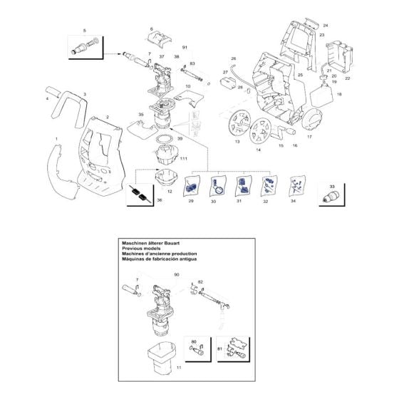 Complete Assembly for Makita HW111 Pressure Washer