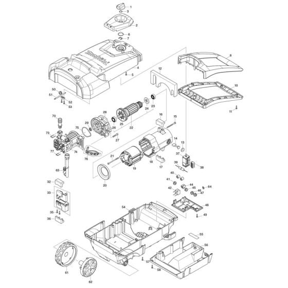 Complete Assembly for Makita HW1200 Pressure Washer