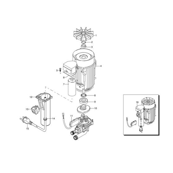 Motor Assembly for Makita HW130 Pressure Washer