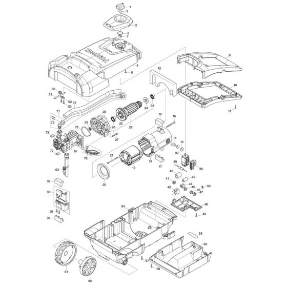 Complete Assembly for Makita HW1300 Pressure Washer