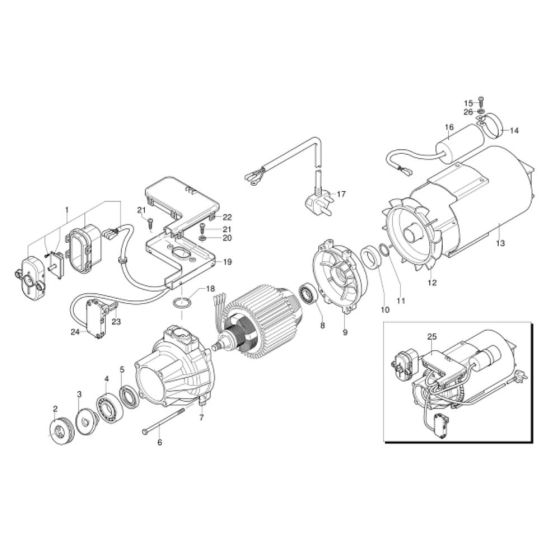 Motor Assembly for Makita HW140 Pressure Washer