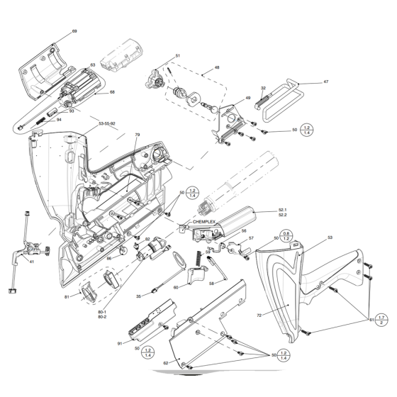 Handle Assembly for Paslode IM360Ci Nail Gun