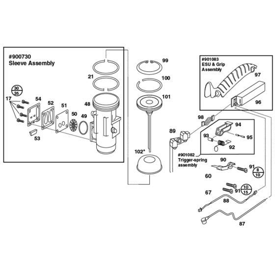 Sleeve Assembly for Paslode IM65 F16 NiCD NiMH Nail Guns (013321)