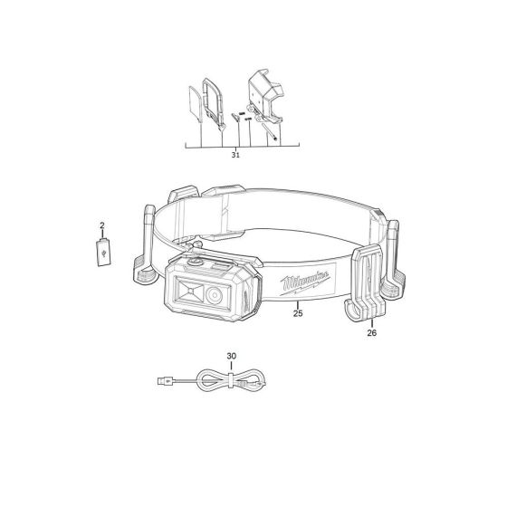 Complete Assembly for Milwaukee IRHL Personal Light