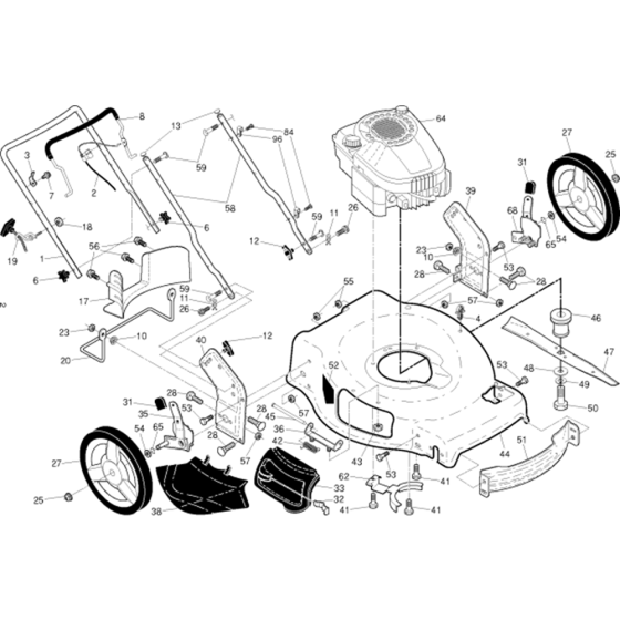 Engine Assembly for Husqvarna J55SL Consumer Lawn Mower