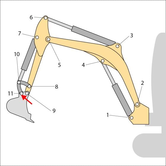 Bush (Position 11) for JCB 804 PLUS Mini Excavators - Replaces 232/32001