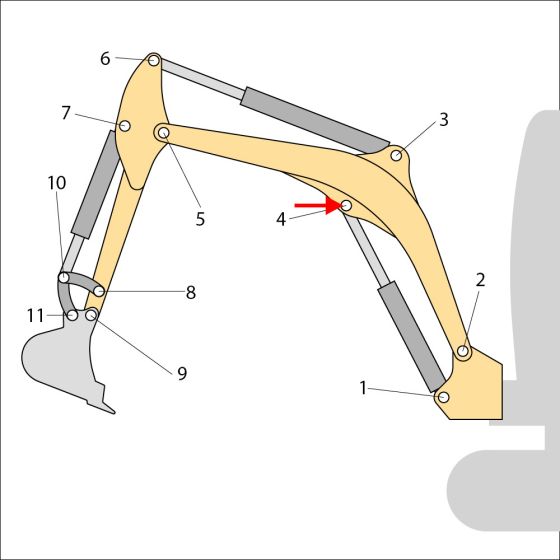 Bush (Position 4) for JCB 8025ZTS Mini Excavators