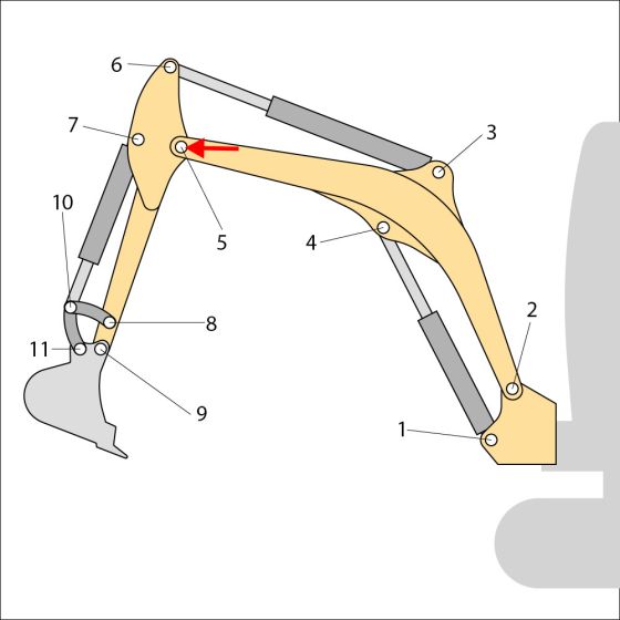 Bush Internal Greased (Position 5) for JCB 16C-1 Mini Excavators