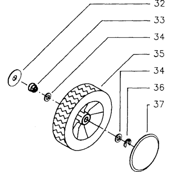 Wheels and Tires Assembly for Husqvarna Jet 48 Consumer Lawn Mower