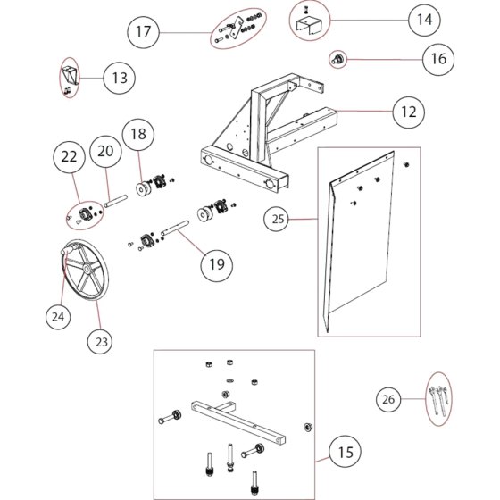 Carraige Assembly for Norton Clipper Jumbo-1000-P13 Table Saw