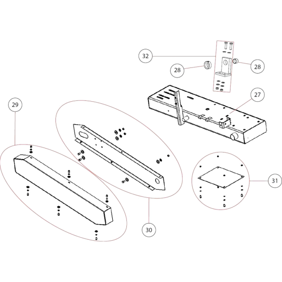 Cutting Head Assembly for Norton Clipper Jumbo-1000-P13 Table Saw