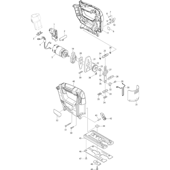 Main Assembly for Makita JV100D Jigsaw