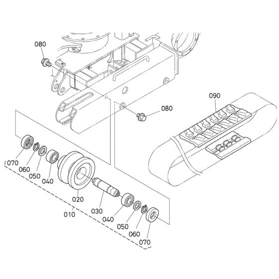 Track Roller for Kubota K008-5 Mini Excavator