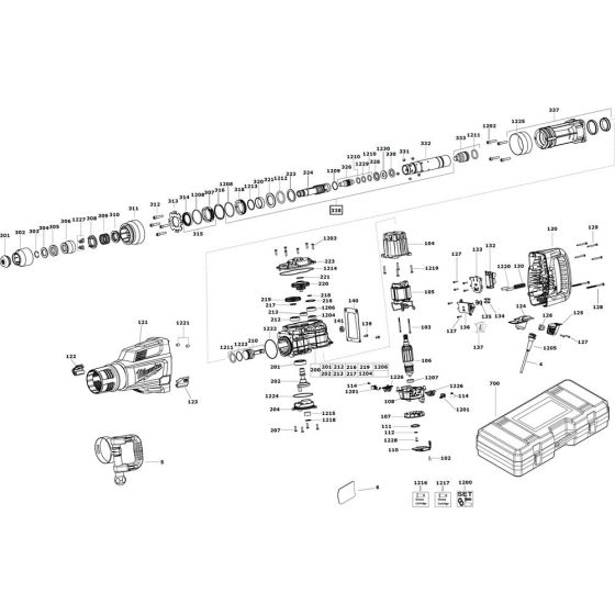 Complete Assembly for Milwaukee K1000S Breaker