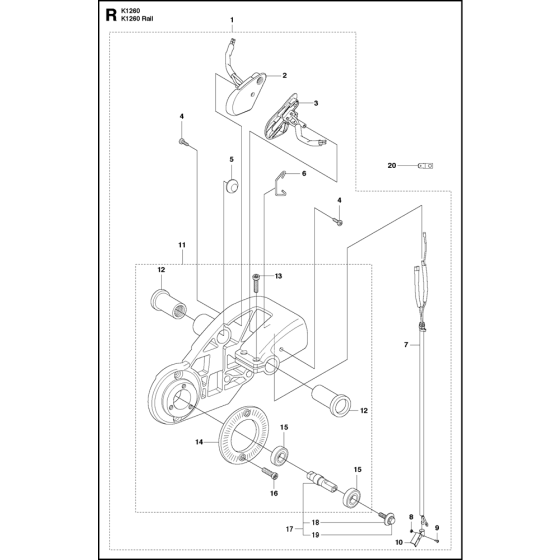 Housing Assembly for Husqvarna K1260 Disc Cutters