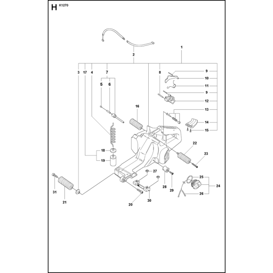 Fuel Tank Assembly for Husqvarna K1270 Disc Cutters