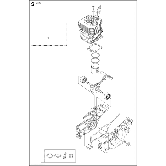 Short Block Assembly for Husqvarna K1270 Disc Cutters