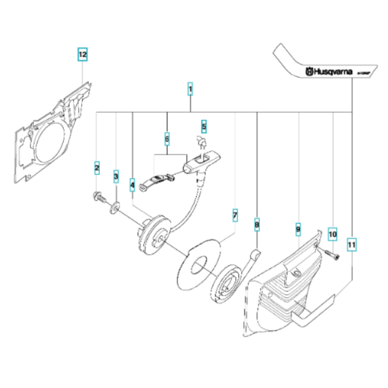 Starter Assembly for Husqvarna K1270 I Disc Cutter