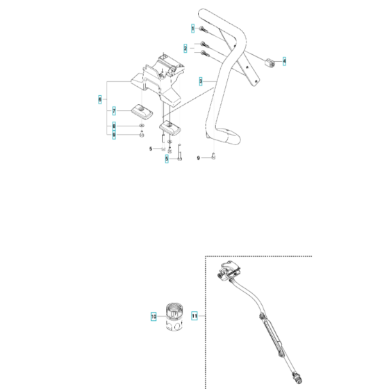 Handle Assembly for Husqvarna K1270 I Disc Cutter